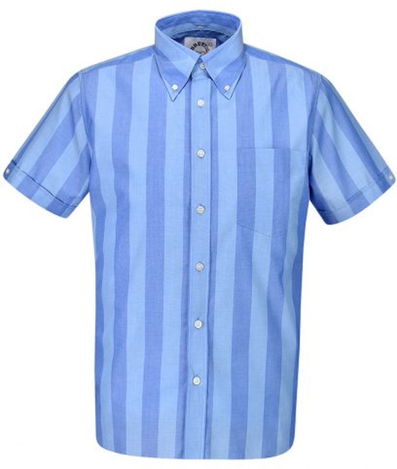 Brutus - Silverlake/Palace Blue, Girl Button Down Hemd Kurzarm, Trim-Fit