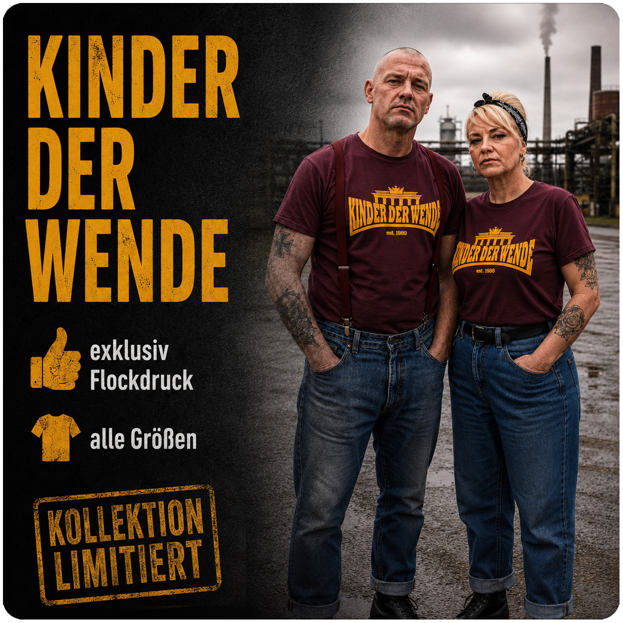 Kinder der Wende - Logo, T-Shirt bordeaux