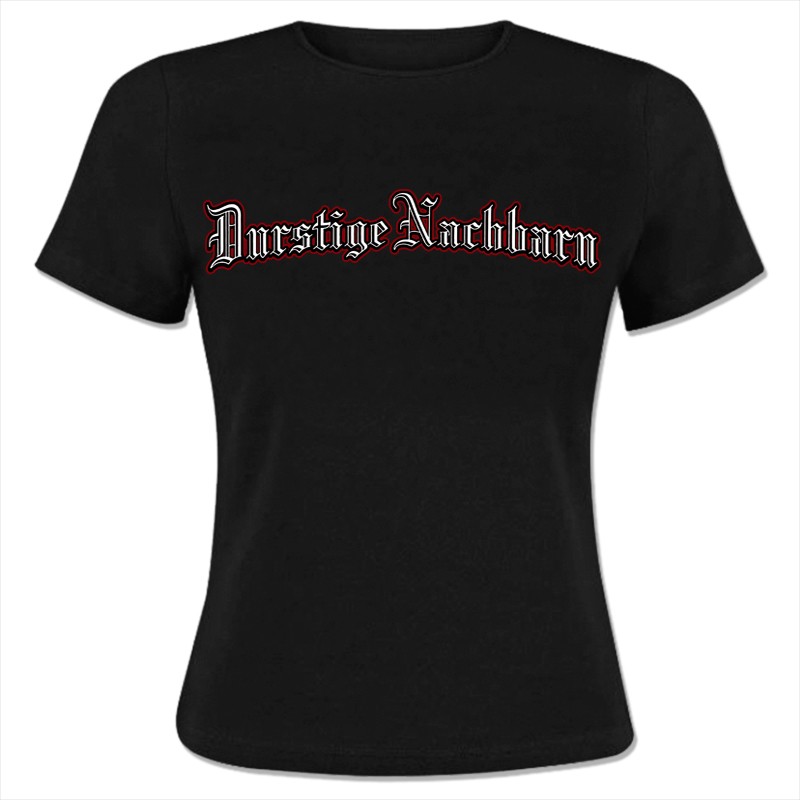 Durstige Nachbarn - Logo, Girlie Shirt schwarz