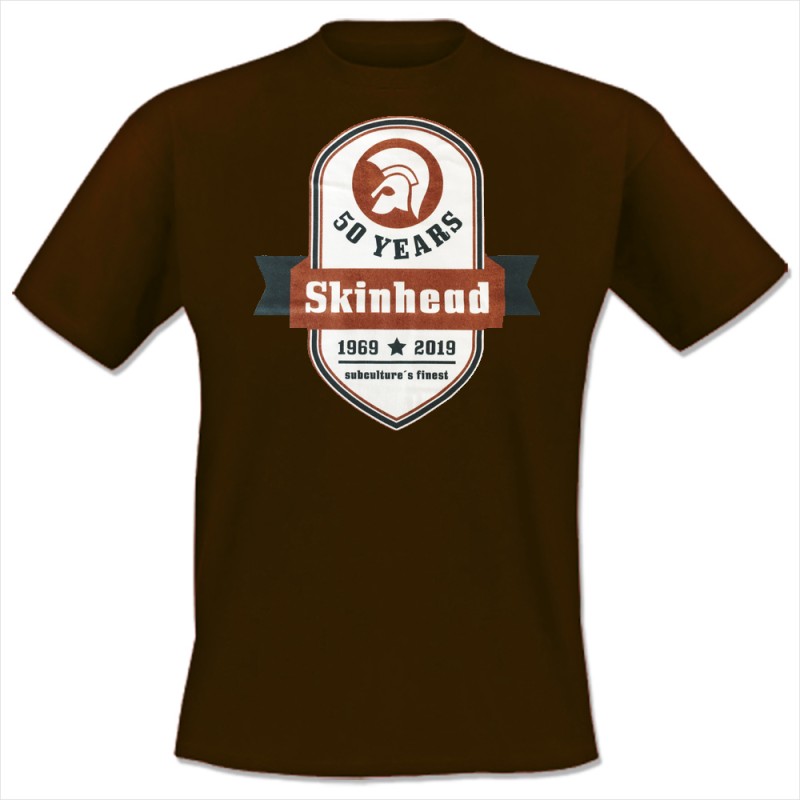 Skinhead - 50 years, T-Shirt braun