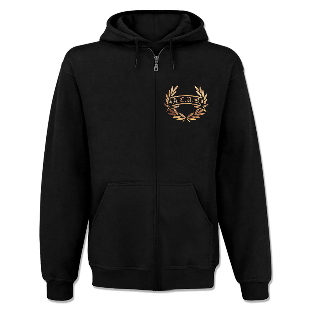 A.C.A.B. - Lorbeerkranz, Kapuzenzippjacke schwarz