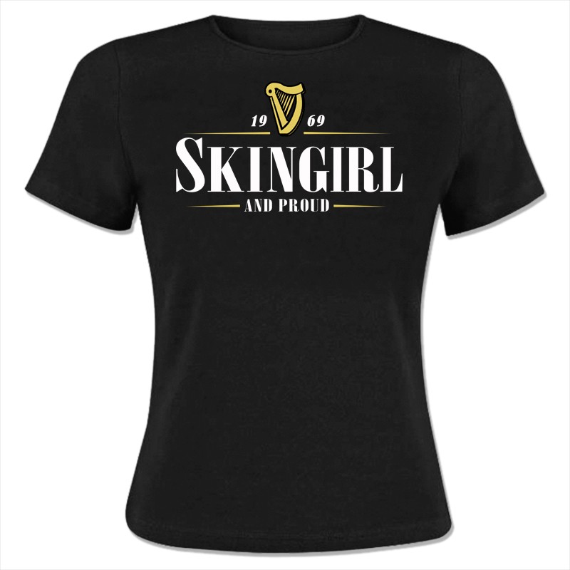 Skingirl - And proud, Girlie-Shirt Rundhals oder V-Ausschnitt