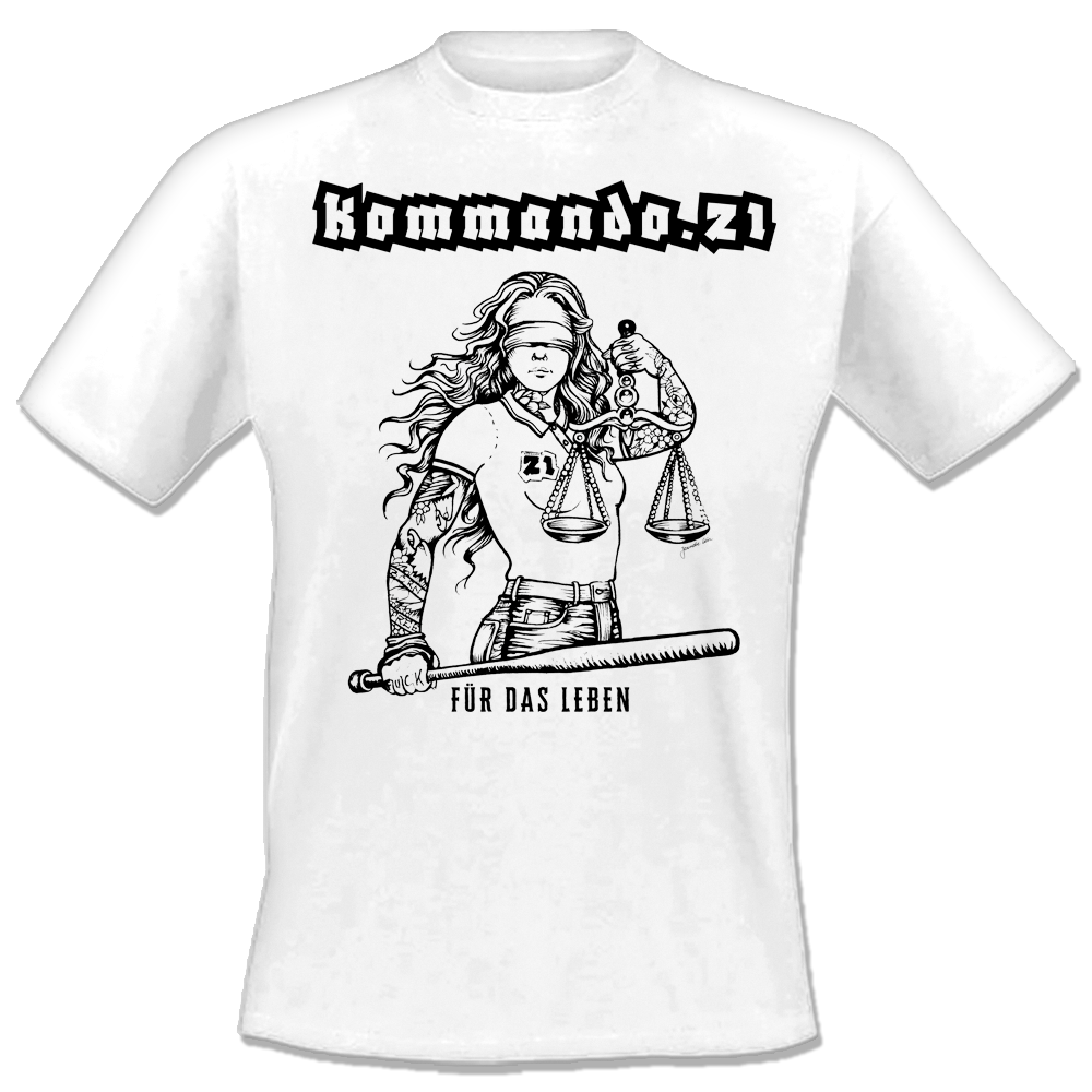 Kommando.21 - Für das Leben, T-Shirt weiss Kommando 21