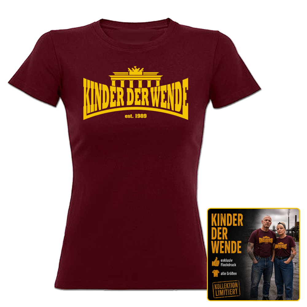 Kinder der Wende - Logo, Girl-Shirt bordeaux