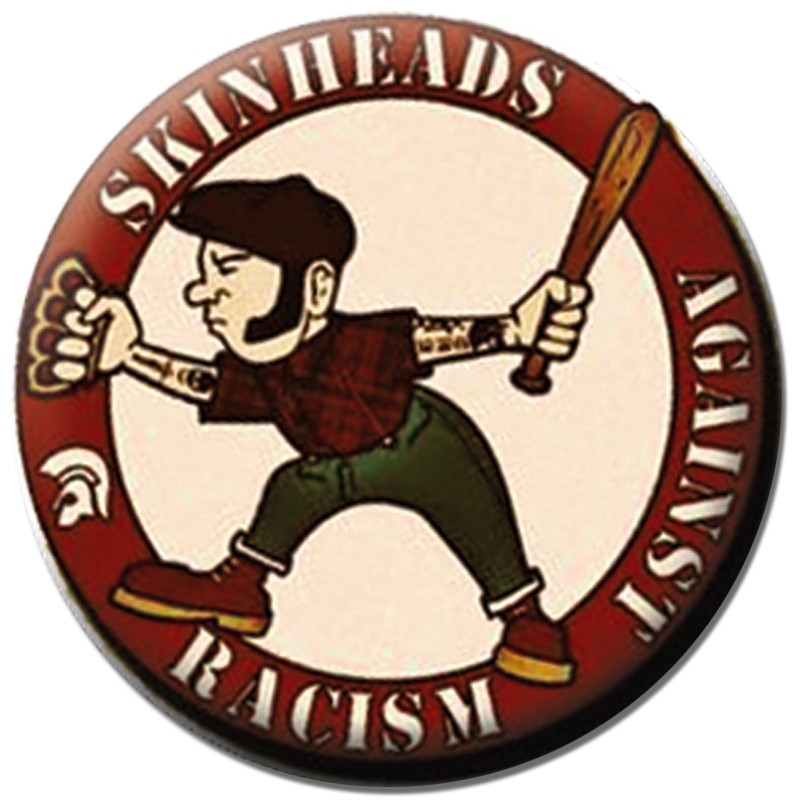 Skinhead Button Skinheads - Against Racism, Button B135 | OTS-8602