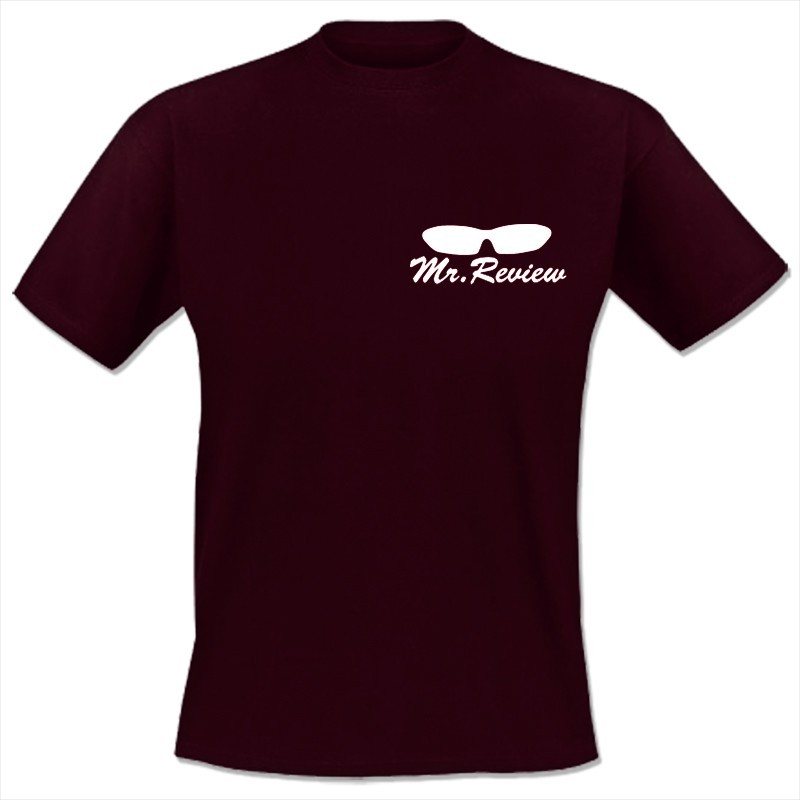 Mr. Review - Logo, T-Shirt bordeaux rot