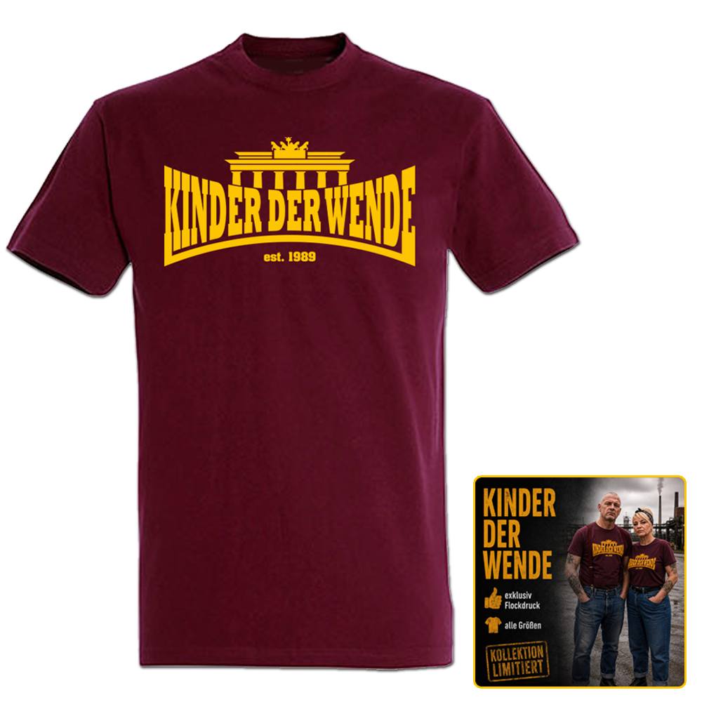 Kinder der Wende - Logo, T-Shirt bordeaux