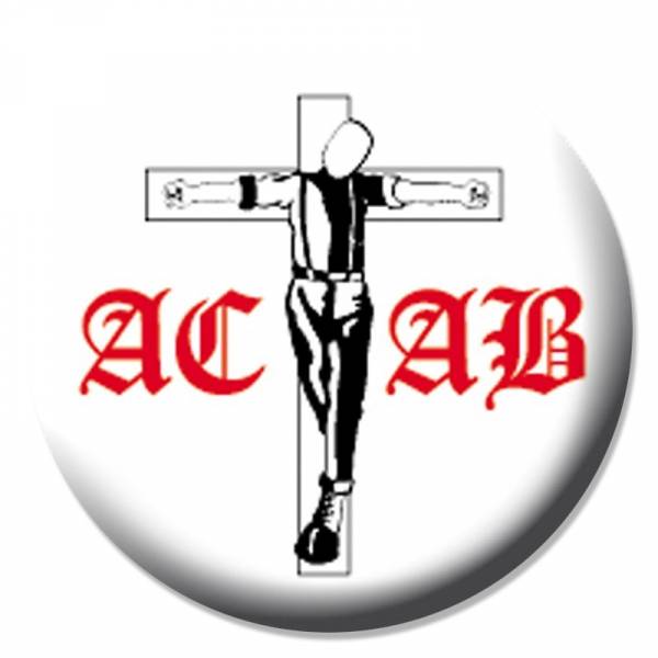 A.C.A.B. - Crucified weiß, Button B007