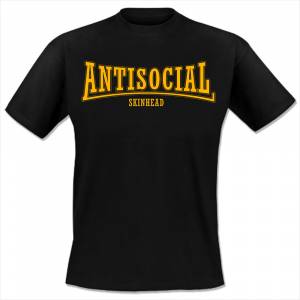 Antisocial - Skinhead, T-Shirt, verschiedene Farben (Gelber Druck) Antisocial - Skinhead, T-Shirt, verschiedene Farben (Gelber Druck)