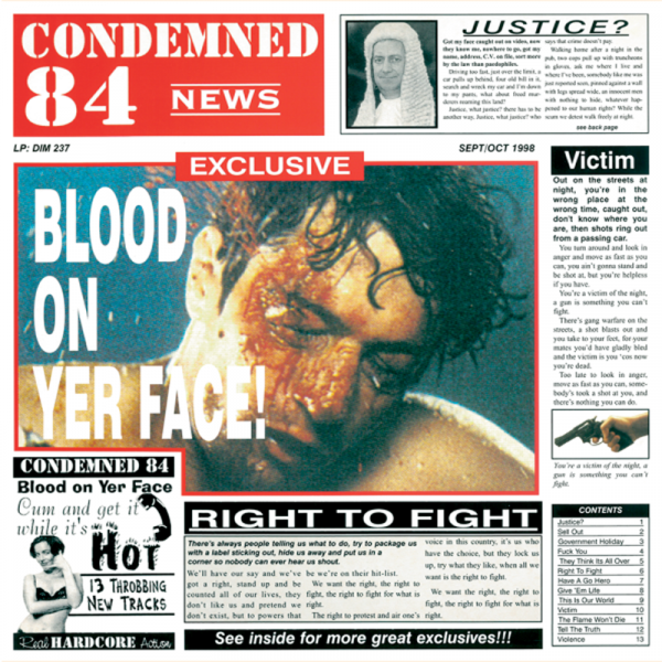 Condemned 84 - Blood on yer face, LP Repress '24