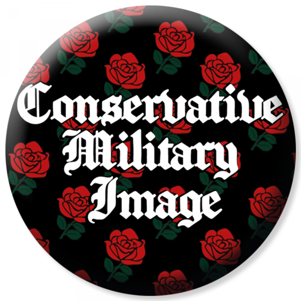 Conservative Military Image - Roses, Button