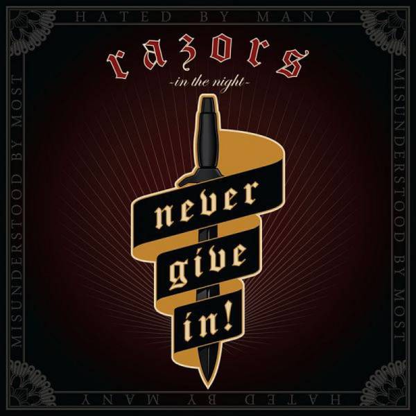 Razors in the Night - Never give in!, LP lim. 115 grün/mint splatter