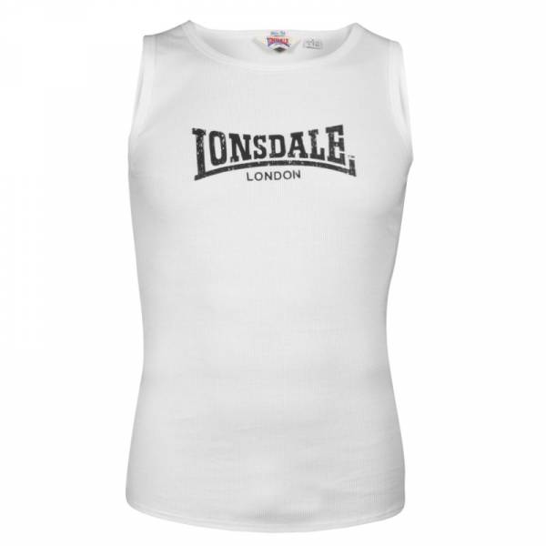 Lonsdale - Logo, Unterhemd / Wifebeater Slim Fit, weiss