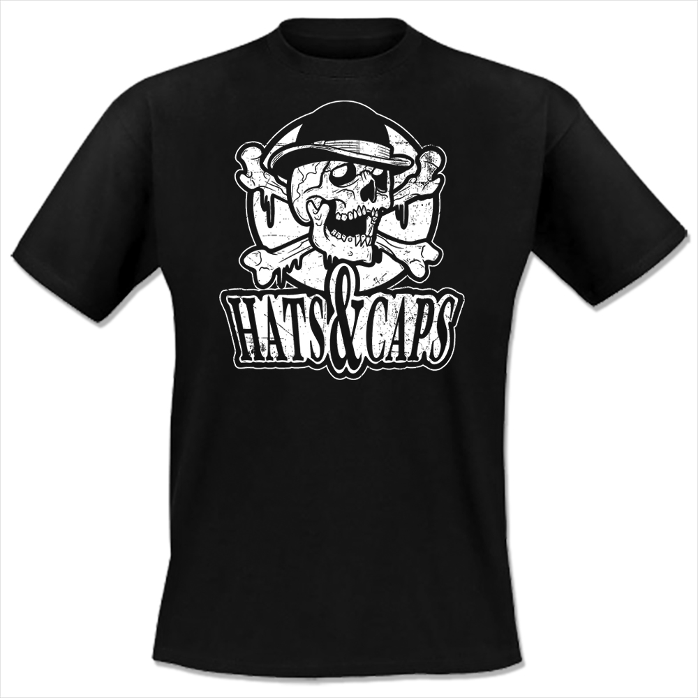 Hats & Caps Logo, TShirt schwarz Bandshirts TShirts