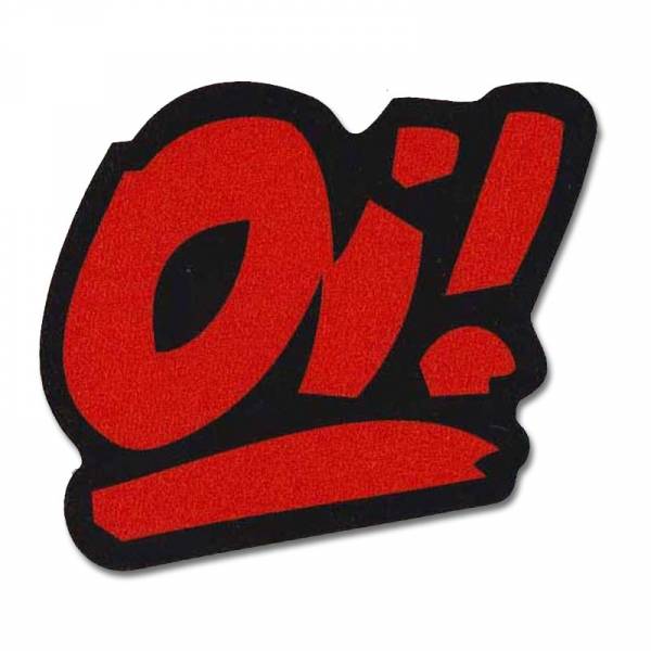 Oi! - Logo rot, Aufkleber konturgeschnitten