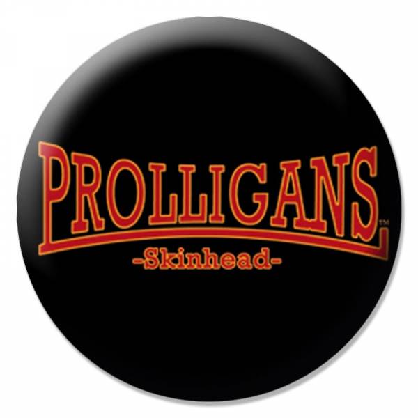 Prolligans - Logo gebogen schwarz, Button B088