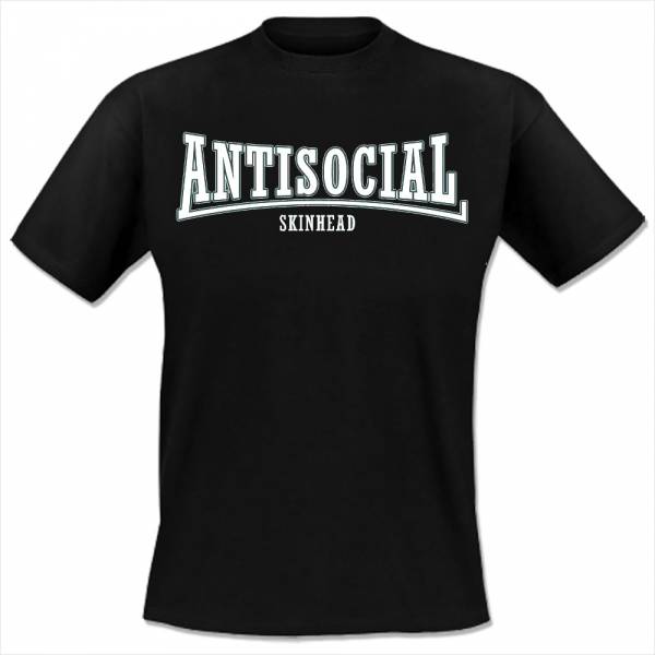 Antisocial - Skinhead, T-Shirt, verschiedene Farben (Weisser Druck)