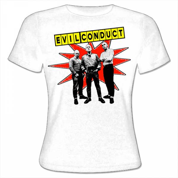 Evil Conduct - Band, Girly Shirt weiss