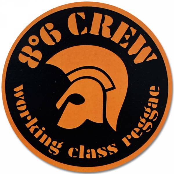 86 Crew - Working Class Reggae, Aufkleber rund orange/schwarz
