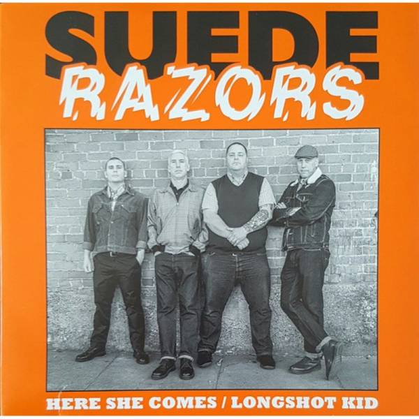 Suede Razors - Here she comes / Longshot Kid, 7'' lim. verschiedene Farben, beschädigt/ damaged