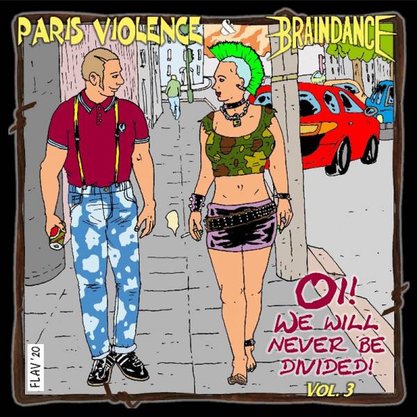 Paris Violence / Braindance - Oi! we will never be divided, 7" rosa splatter, lim. 300