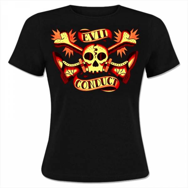 Evil Conduct - Skull & Bones, Girlie-Shirt schwarz