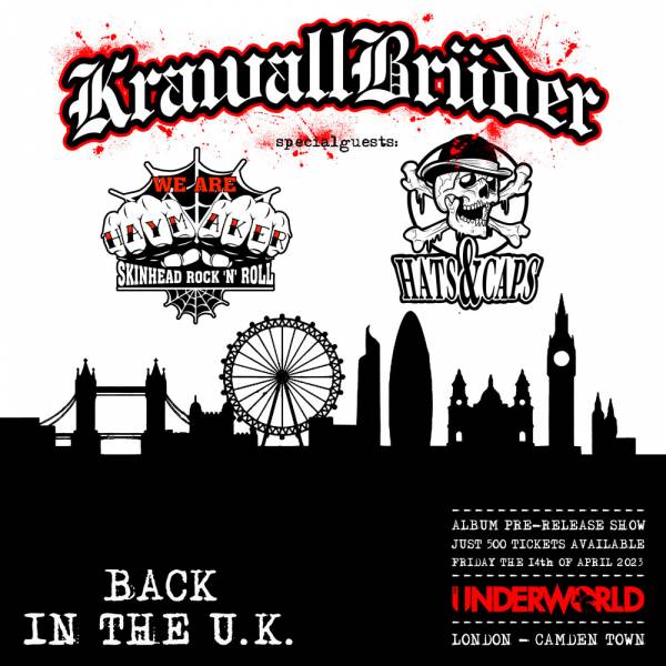 KrawallBrüder - London 14/04/23, Ticket Haymaker, Hats & Caps