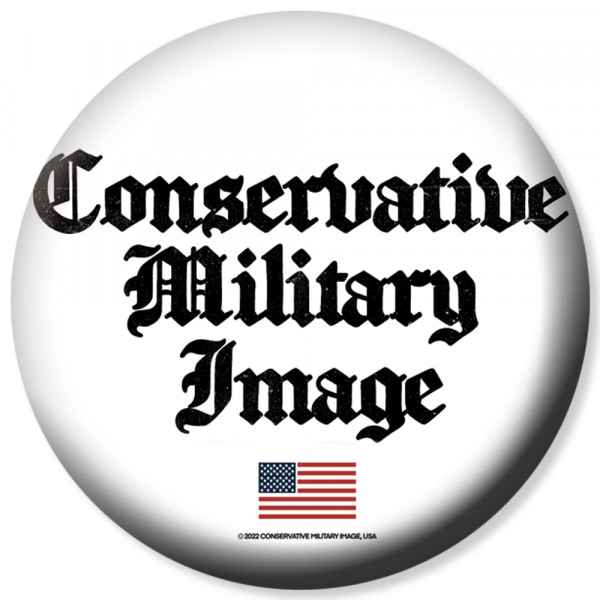 Conservative Military Image - Flag, Button