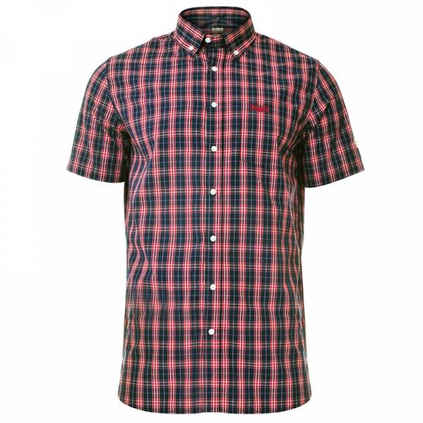 Lonsdale - Brixworth rot, Button Down Hemd, Slim Fit