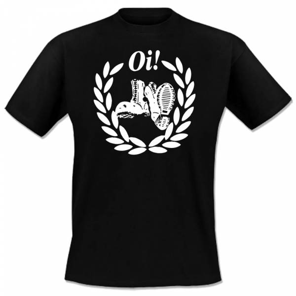 Oi! Lorbeerkranz, T-Shirt schwarz